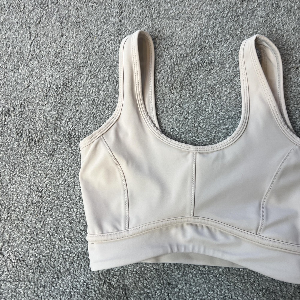 ALLFENIX Sports‎ Bra Womens XS White Scoop Neck Longline Athletic Yoga Gym - Picture 3 of 13